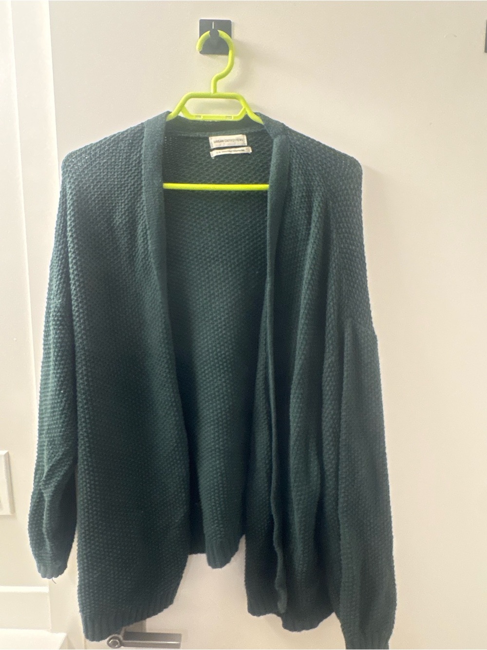 Urban Outfitters Green Open-Front Knit Cardigan Sweater